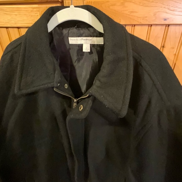Perry Ellis Men's Black Wool Jacket - Picture 2 of 3